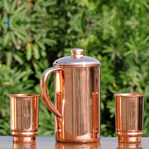Copper Jug with Tumblers